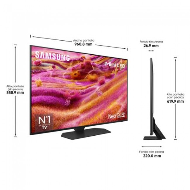 TV Neo QLED 43'' Samsung TQ43QN90F Mini LED 4K Smart TV con IA 2025