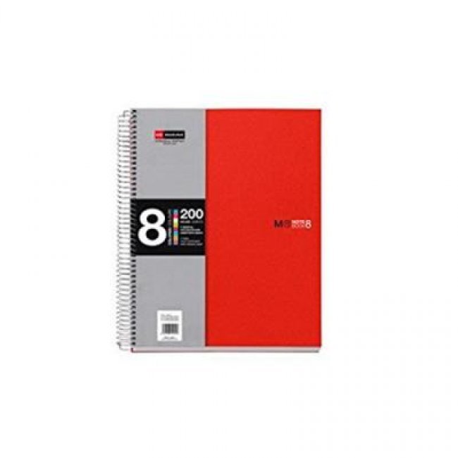 Cuaderno a5 cuad pp rojo mr 03