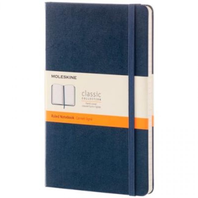 Cuaderno clásico Moleskine Rayas azul L