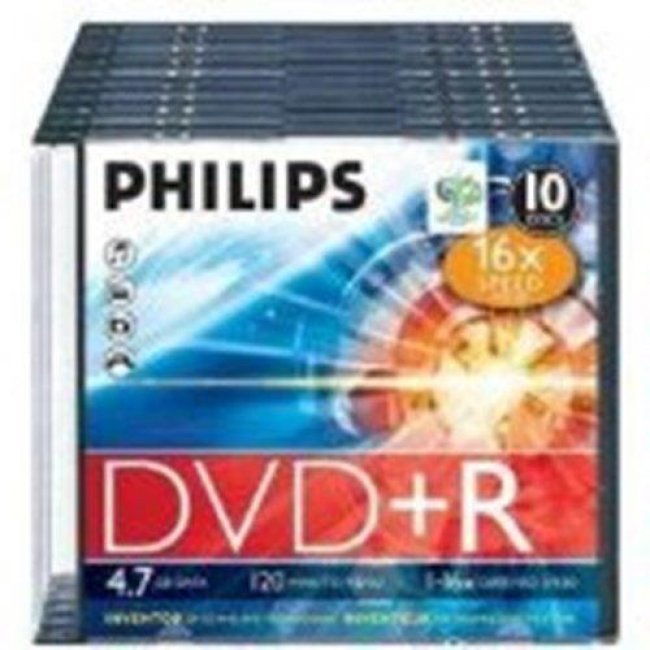 Philips DVD+R DR4S6S10F  10 DVD+RW vírgenes (DVD+R)