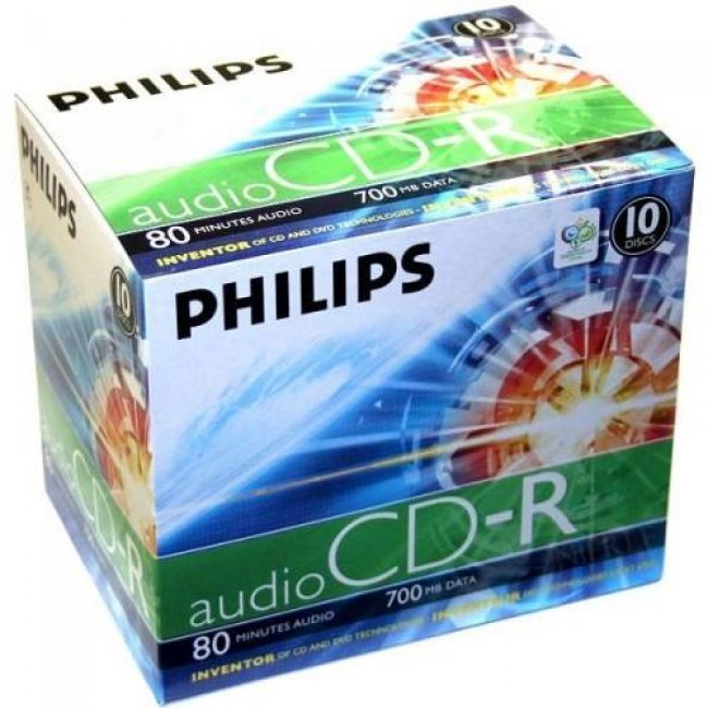Pack 10 CD-R Philips CR7A0NJ10 80 Minutos 