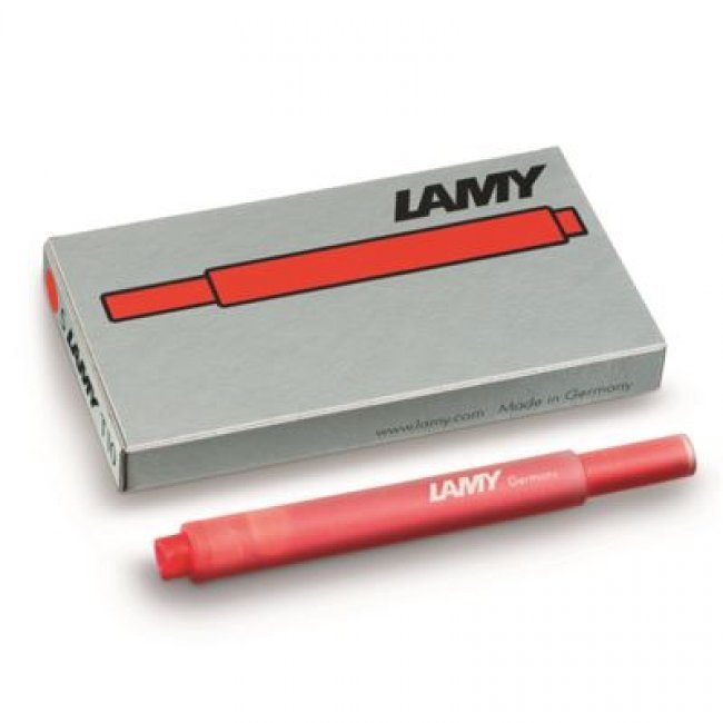 Caja con 5 cartuchos de tinta Lamy T10 rojo
