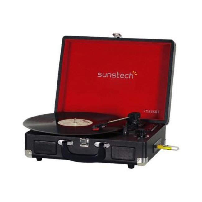 Tocadiscos Bluetooth Sunstech PXR6S Negro