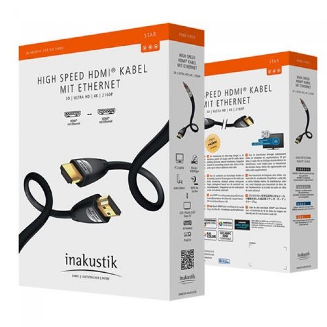 Cable Inakustik HDMI 2.0 High Speed con Ethernet 1,5 m