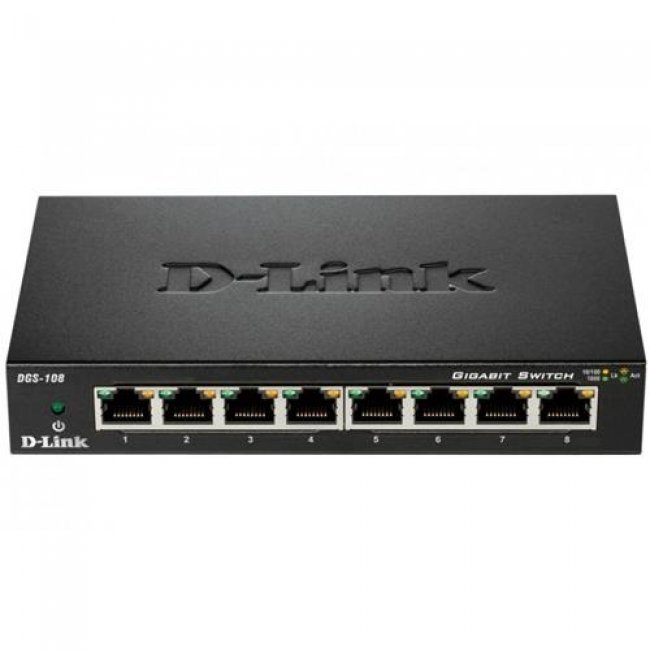 Switch D-Link DGS-108 8 Puertos Gigabit Ethernet Metálico