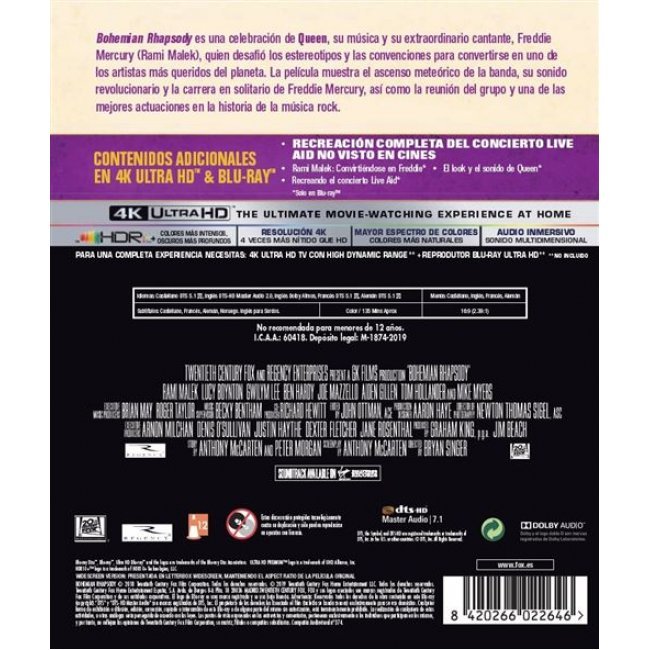 Bohemian Rhapsody - UHD + Blu-Ray