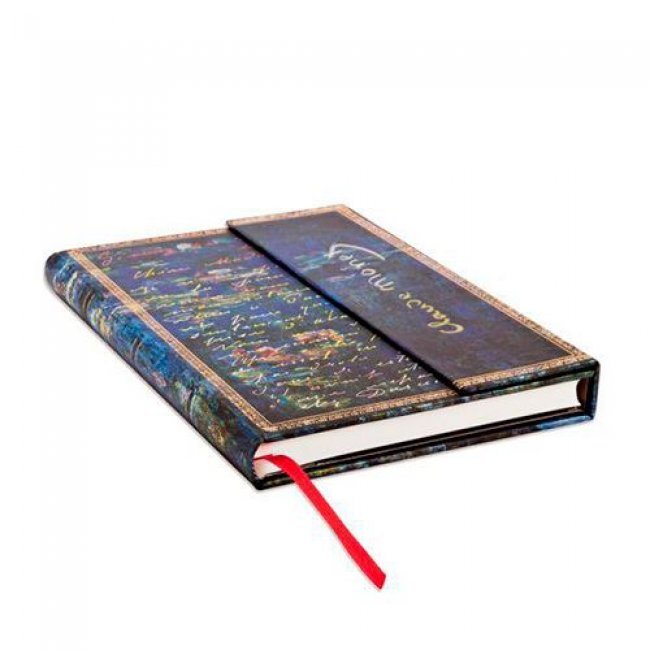 Libreta Tapa dura Monet Nenúfares Midi raya Paperblanks
