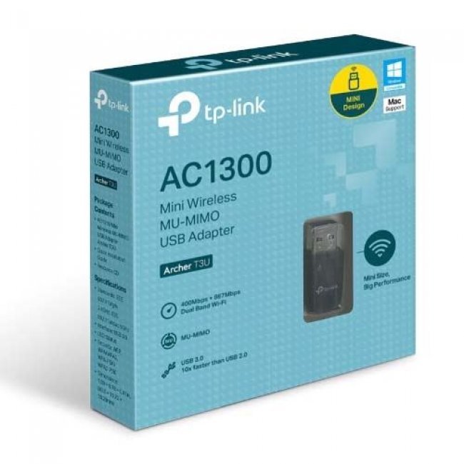 Adaptador USB mini Inalámbrico Tp-Link MU-MIMO AC1300