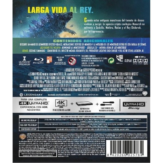 Godzilla: Rey de los Monstruos - UHD + Blu-Ray