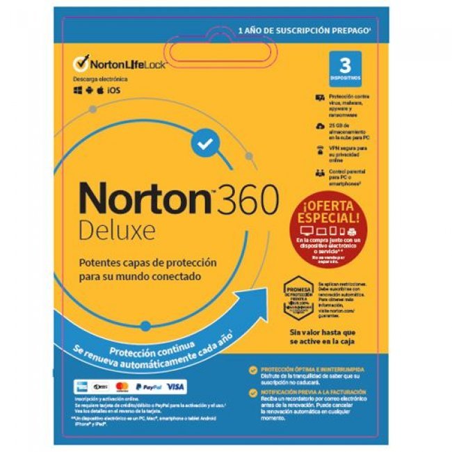 Norton Security 360 Deluxe 3 Dispositivos 1 Año