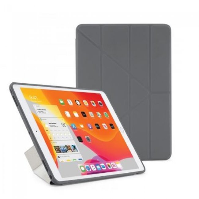 Funda con soporte Pipetto London Origami Gris para iPad 10,2''