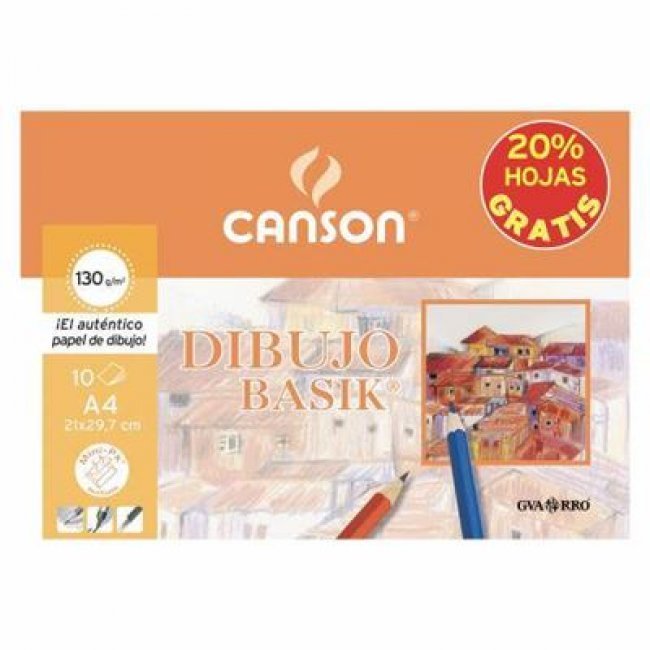 Minipack promo de láminas de dibujo Canson Basik A4