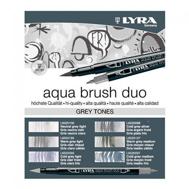 Lyra blister 6 aqua brush duo grise