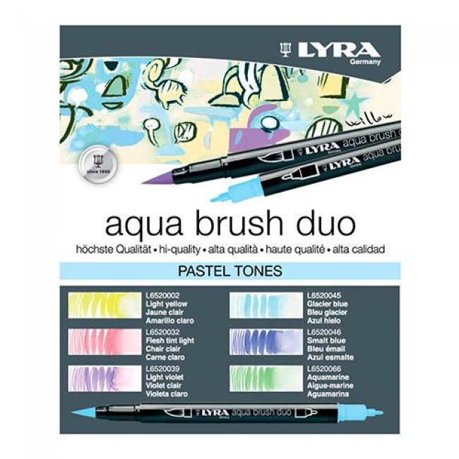 Lyra blister 6 aqua brush pasteles