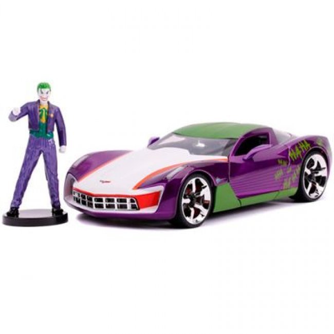 Figura Metals DC Joker y Corvette Stingray