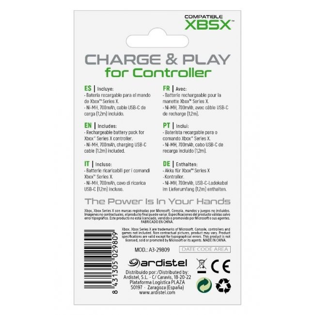 Batería y cable para mando Xbox Series X/S