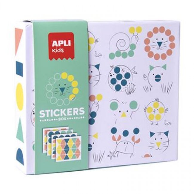 Juego gomets Apli stickers Box geométricos - Animales