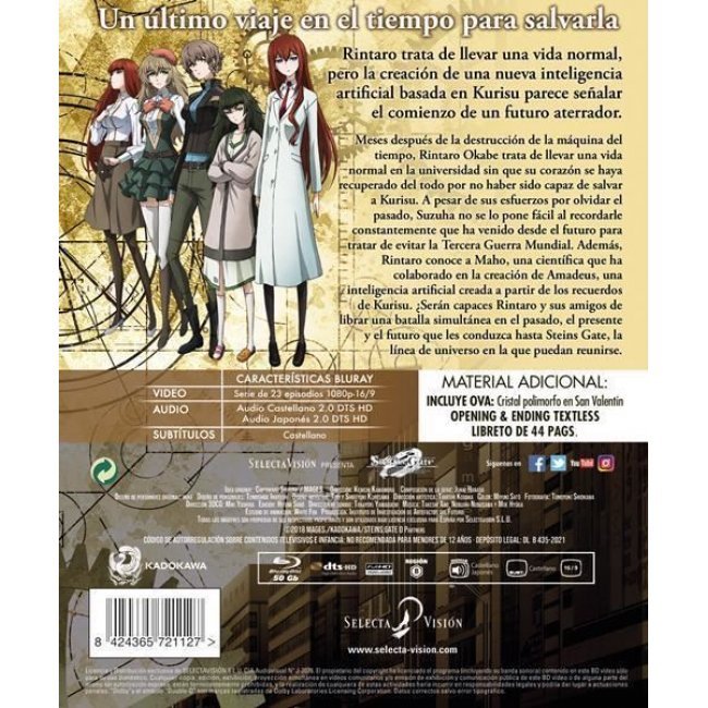 Steins; Gate 0 Episoidos 1 A 23 + Ova   Edición Coleccionistas - Blu-ray