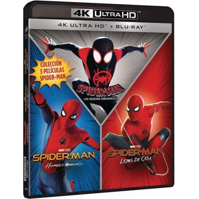 Pack Spider-Man (Homecoming - Lejos De Casa - Un Nuevo Universo)  - Blu-ray + UHD