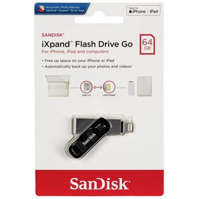 Pendrive Memoria USB 3.0 Lightning Sandisk iXpand Flash Drive Go 64GB