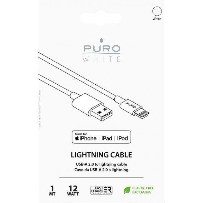 Cable Puro USB-A/Lightning Blanco 1 m