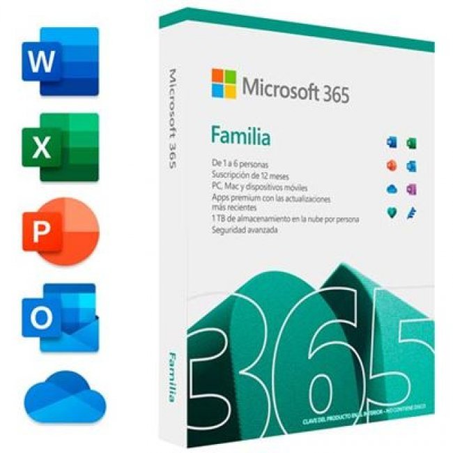 Microsoft 365 Familia 12 meses - Formato Físico