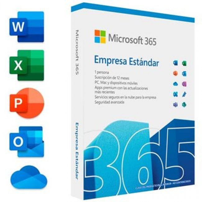Microsoft 365 Empresa Estándar 12 meses - Formato Físico