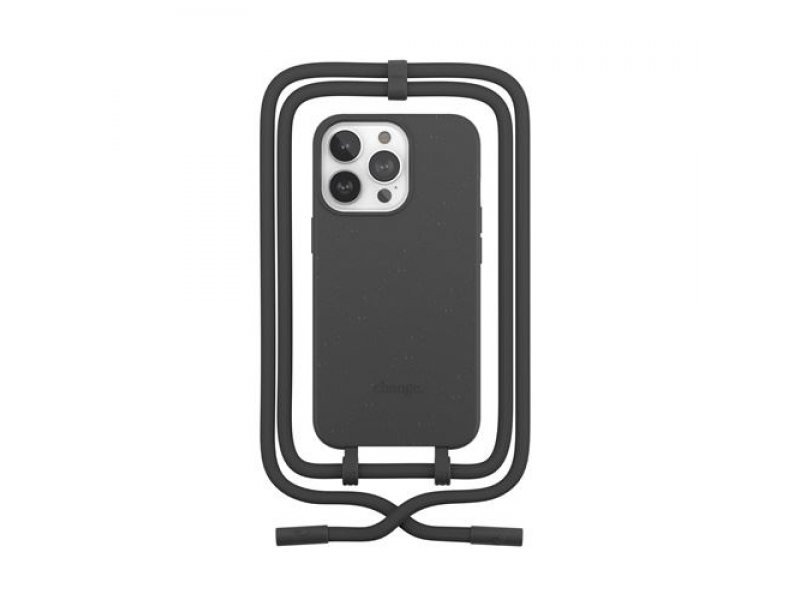 Funda con cuerda Wood Change Case Negro para iPhone 13 Pro Max