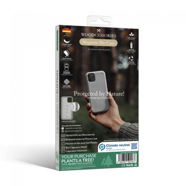 Funda Wood Bio Case MagSafe Gris para iPhone 13 Pro