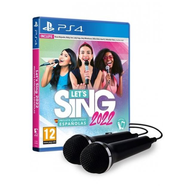 Let´ s Sing 2022 Incluye Canciones Españolas + 2 micrófonos PS4