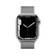 Apple Watch S7 41 mm LTE Caja de acero inoxidable Plata y pulsera Milanese Loop Plata