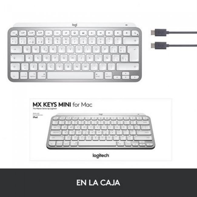 Teclado inalámbrico Logitech MX Keys Mini Gris pálido para Mac