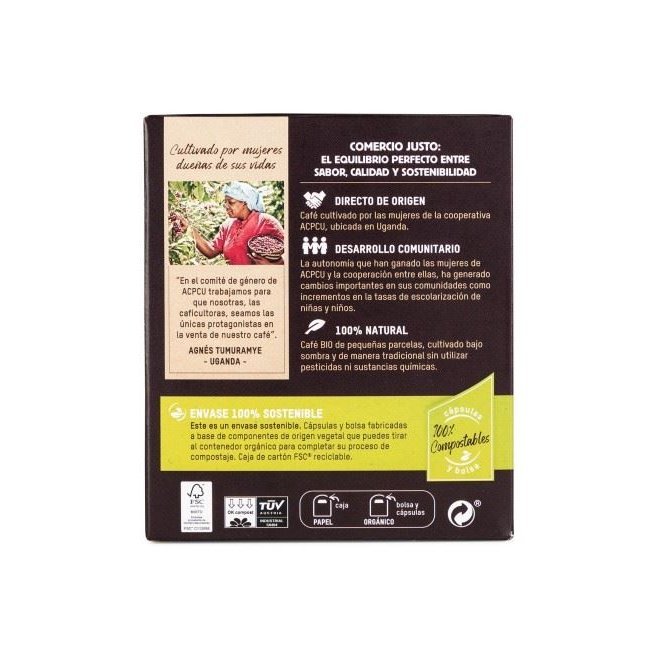 Cápsulas compostables Oxfam Café Bio Intenso