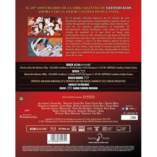 Millenium Actress Edición Coleccionista - UHD + Blu-ray + Banda Sonora