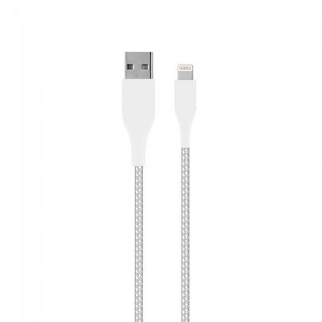 Cable Puro Fabric  USB-A/Lightning Blanco 1,2 m