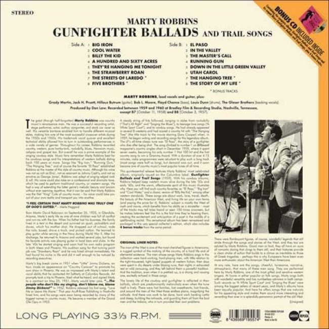 Gunfighter Ballads And Trail Songs - Vinilo + CD