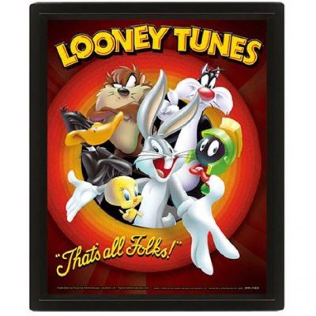 Cuadro 3D Looney Tunes Thats All Folks