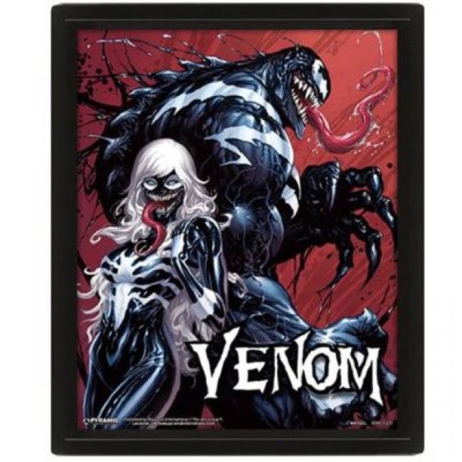 Cuadro 3D Marvel Venom y BlackCat Eeth And Claws