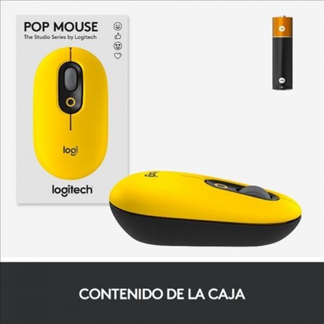 Ratón inalámbrico Logitech Pop Emoji Blast Amarillo