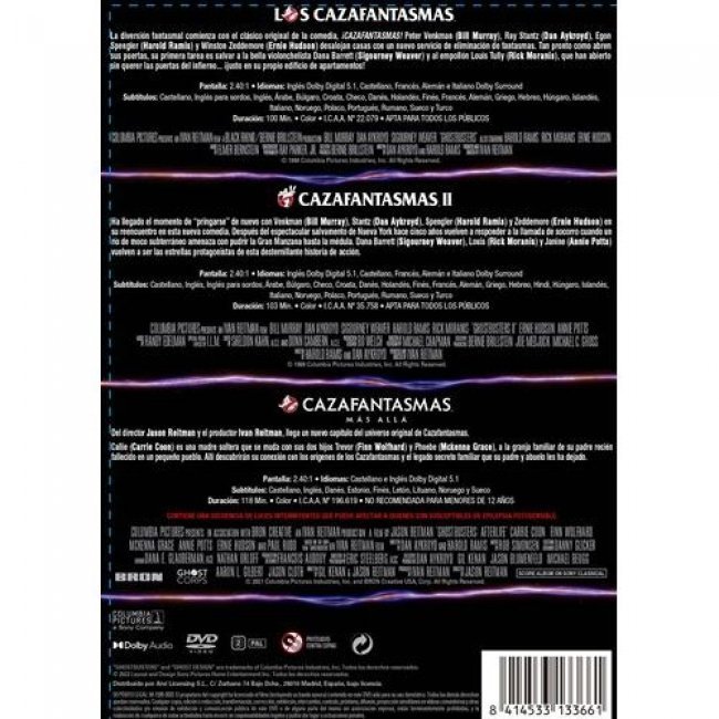 Cazafantasmas Pack 1 + 2 + Más allá - DVD