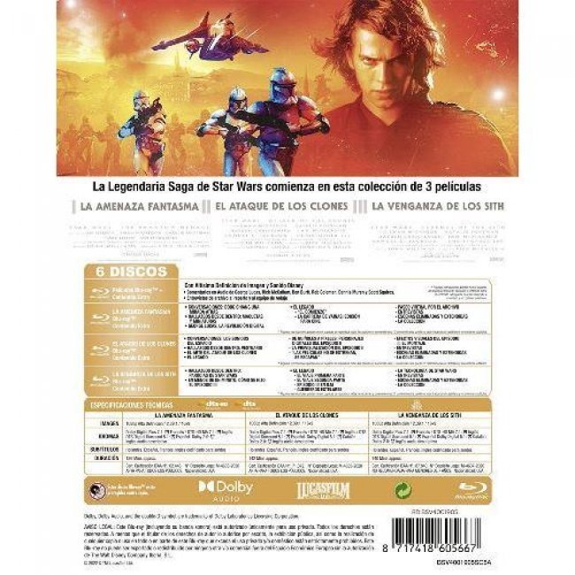 Trilogía Star Wars Episodios 1-3 - Blu-ray