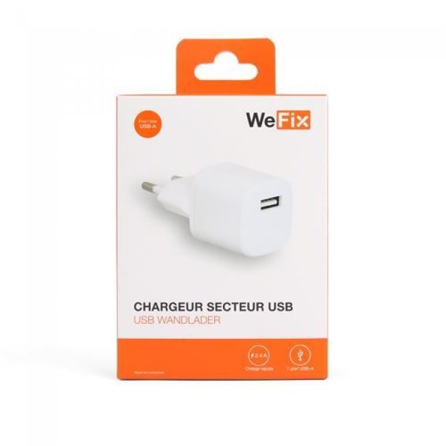 Cargador Wefix USB 2.4A Blanco