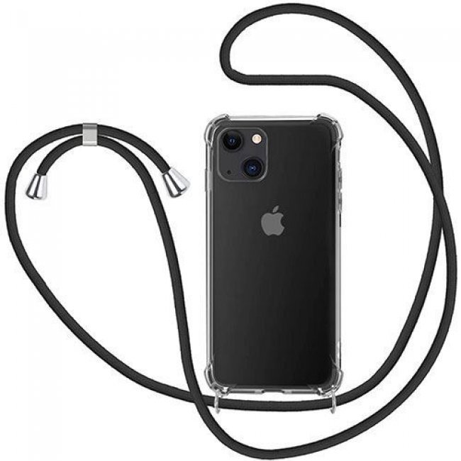 Funda Transparente 4-ok + cuerda Negro para iPhone 13