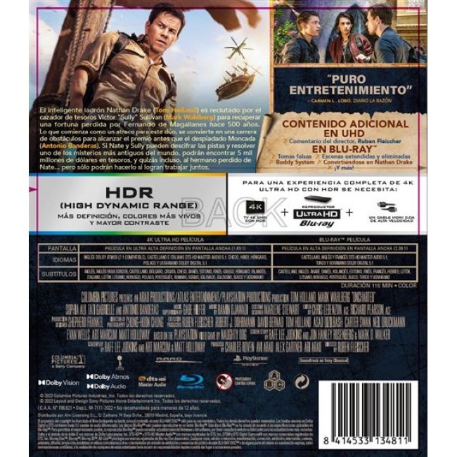 Uncharted -  UHD + Blu-ray