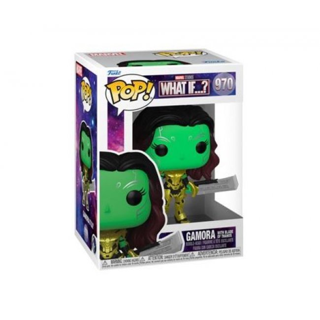 Figura Funko Marvel What If...? Gamora con arma de Thanos