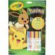 Libro de actividades Pokémon + 7 Rotuladores Crayola Lavables