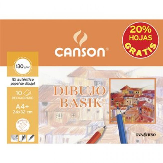 Minipack promo de láminas de dibujo Canson A4 Basik con recuadro