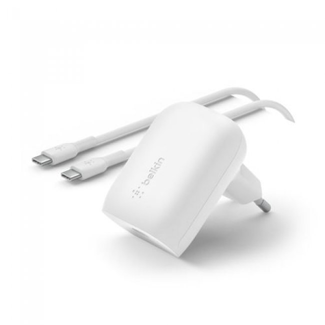 Cargador de pared Belkin Boost Charge USB-C PD 30 W + Cable USB-C Blanco