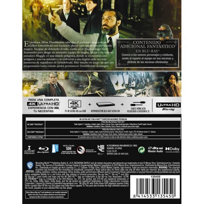 Animales fantásticos 3: Los secretos de Dumbledore Ed Escudo - Steelbook UHD + Blu-ray