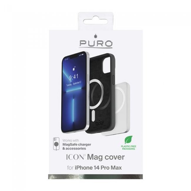 Funda Puro Icon MagSafe Negro para iPhone 14 Pro Max